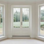 How does the aesthetic property of French doors help in ventilation?